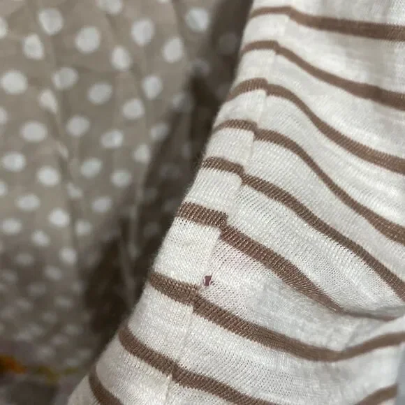 💥BOGO💥 Postmark Anthropologie White & Tan Farrago Tunic Top Size Large - Picture 9 of 9